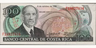100 colones 1990