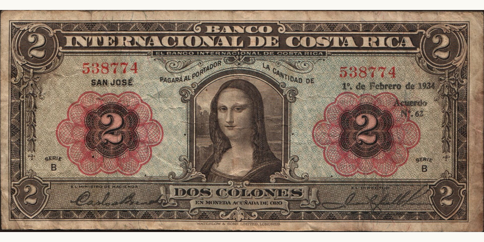 2 colones 1934