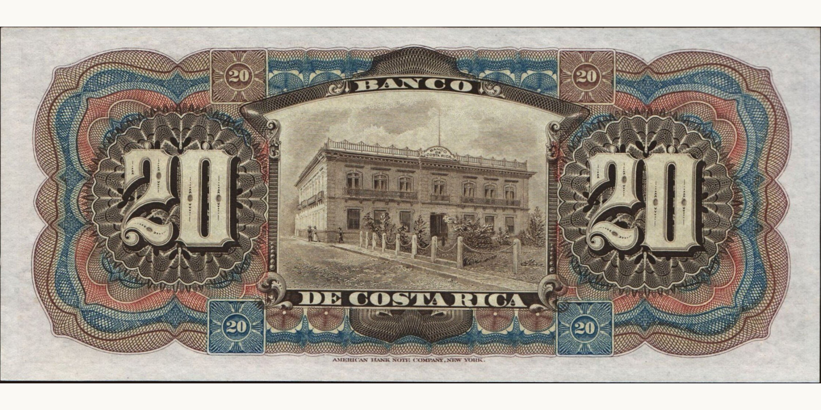 20 colones Коста-Рика 1901 — Оборотная сторона