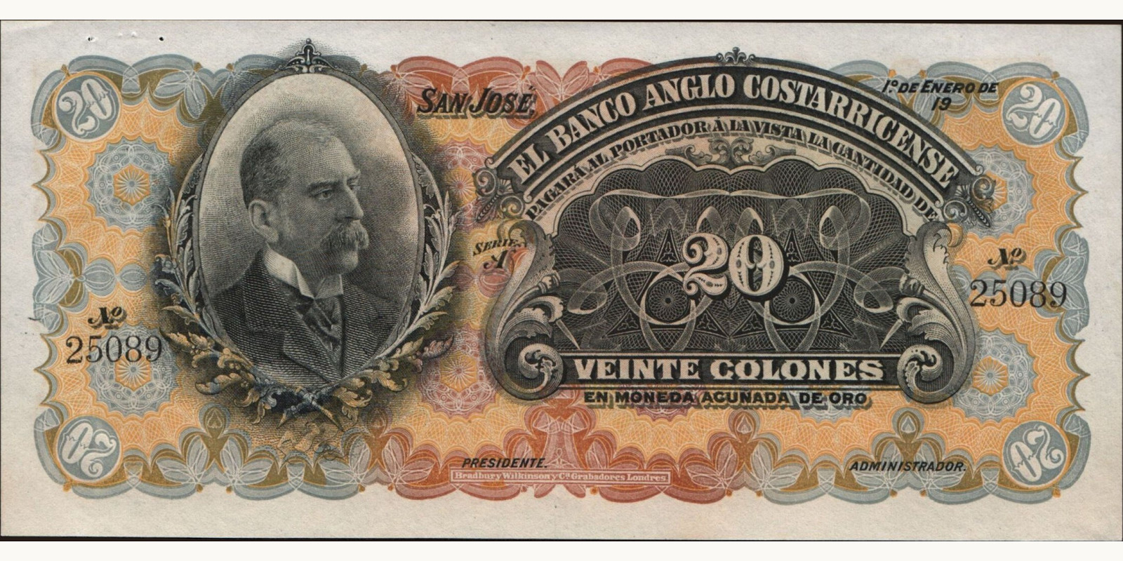 20 colones 1909