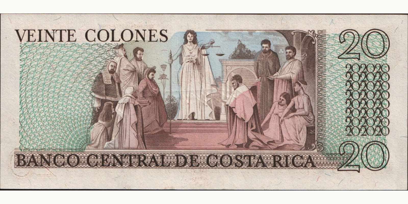 20 colones Коста-Рика 1978 — Оборотная сторона