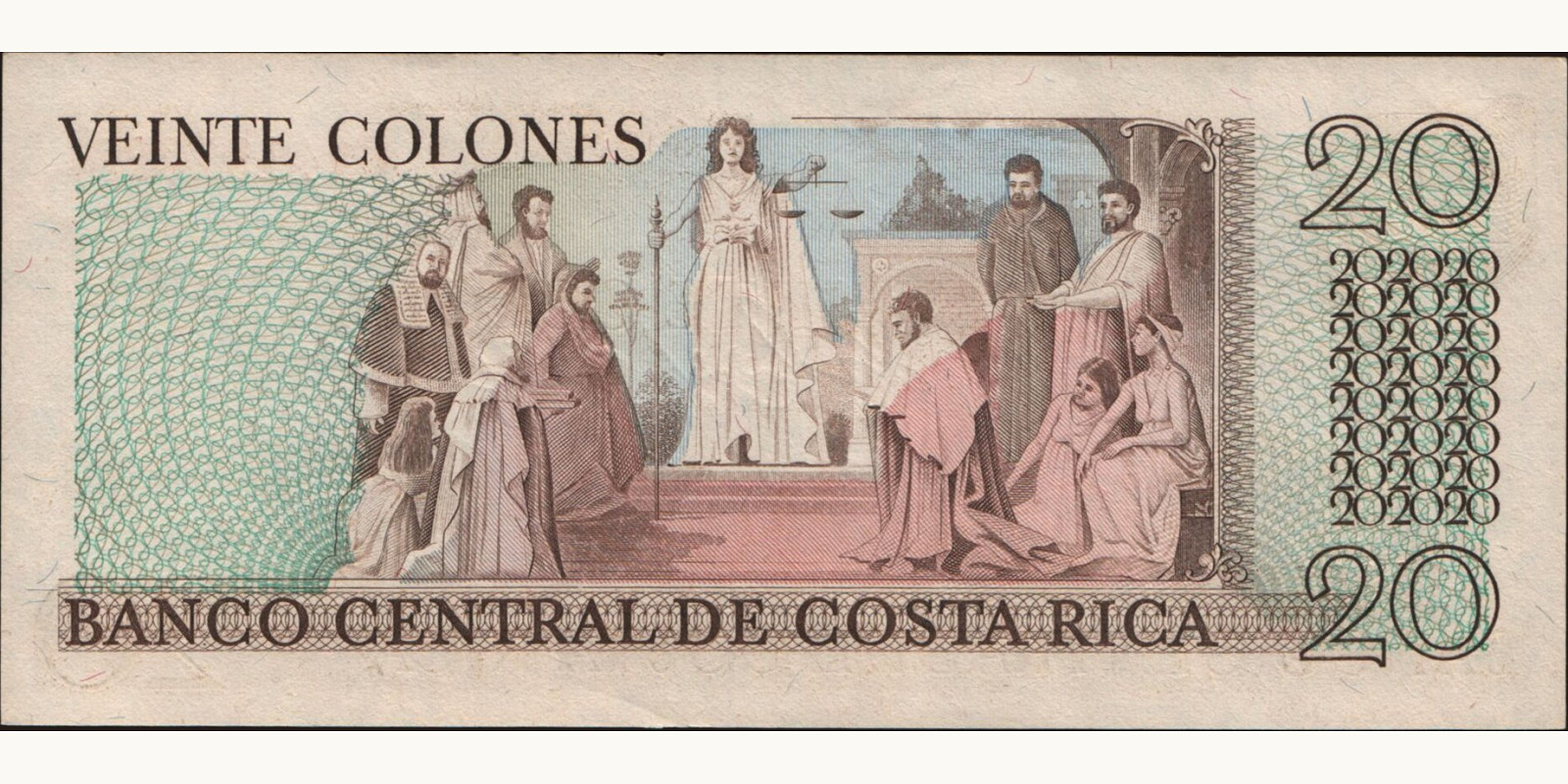 20 colones Коста-Рика 1980 — Оборотная сторона