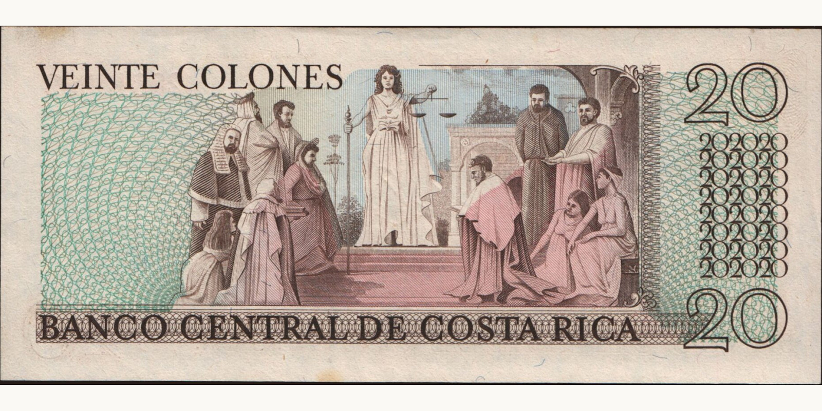 20 colones Коста-Рика 1981 — Оборотная сторона