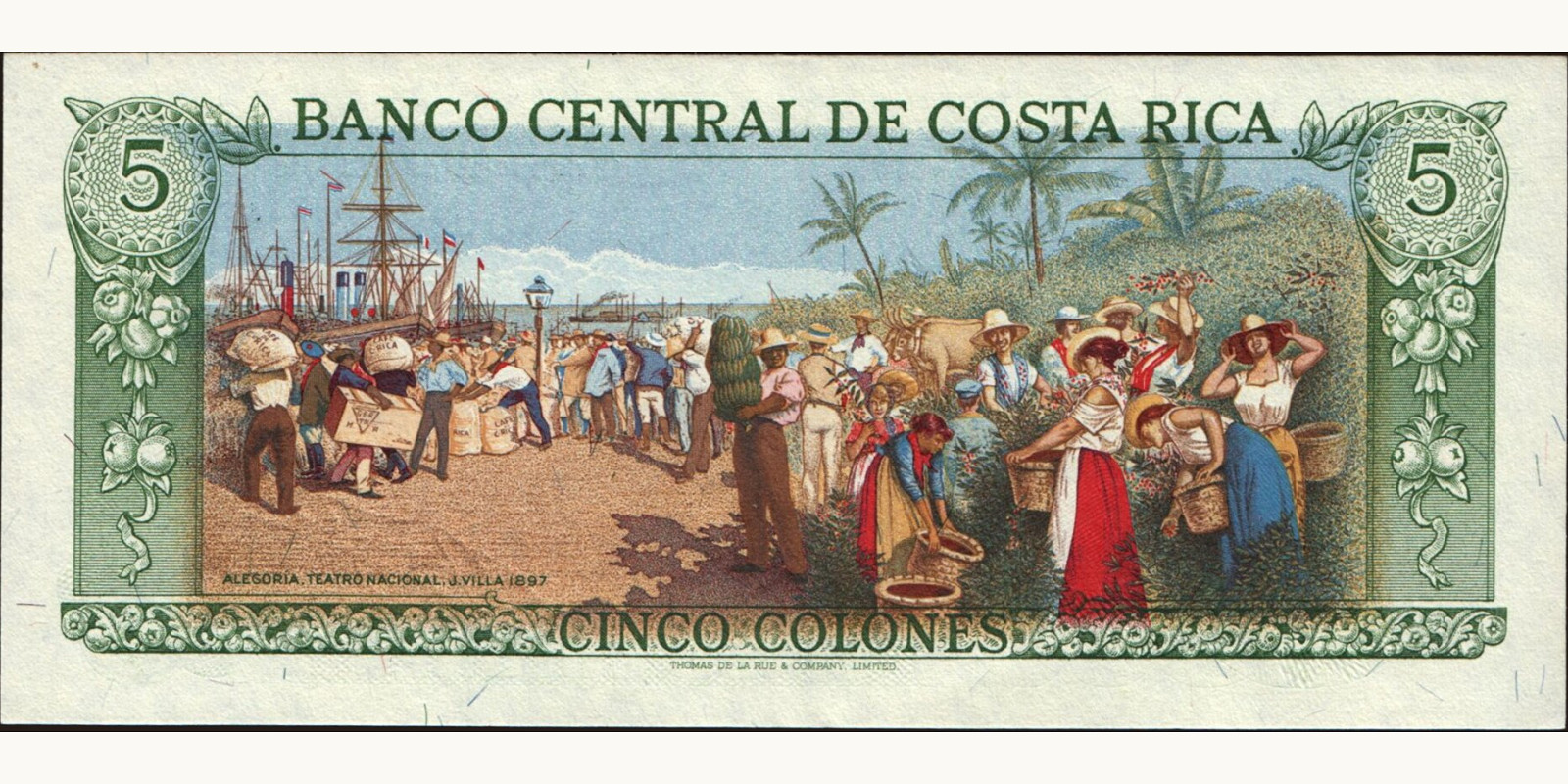 5 colones Коста-Рика 1981 — Оборотная сторона