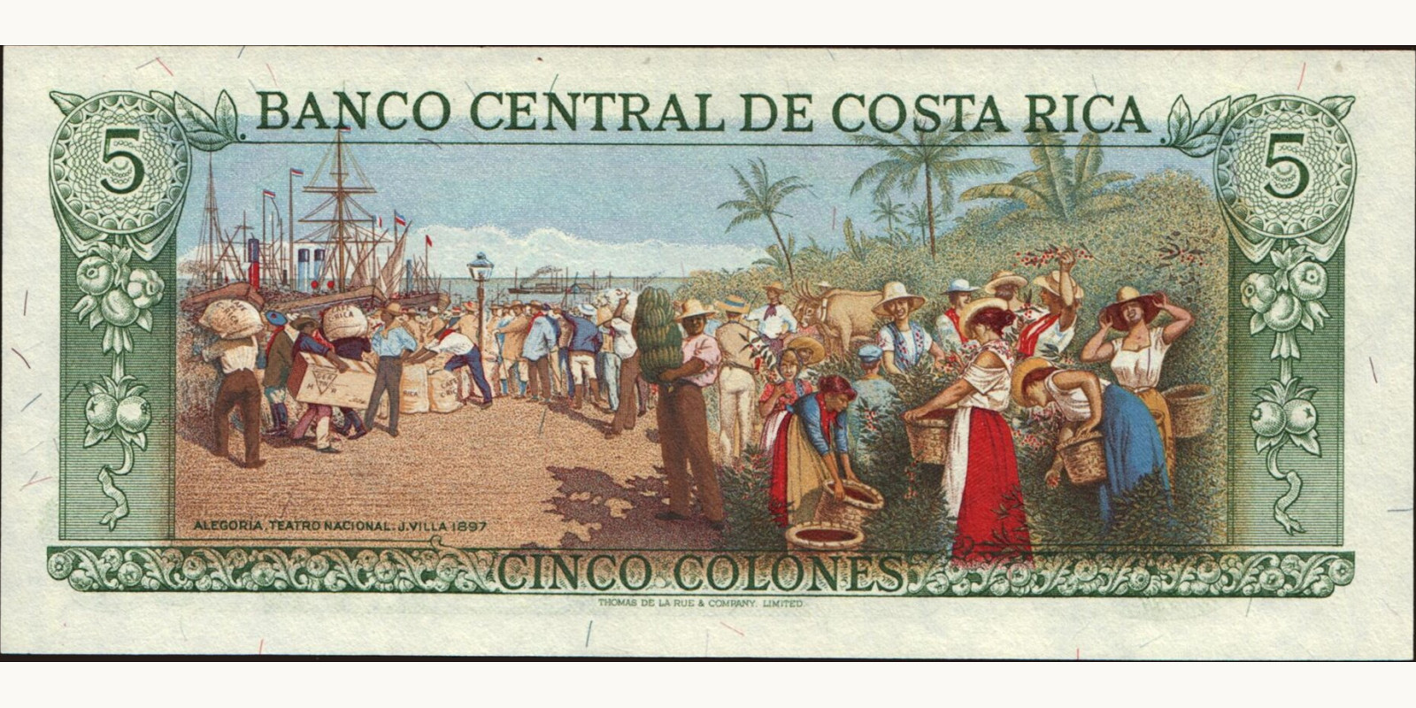 5 colones Коста-Рика 1983 — Оборотная сторона