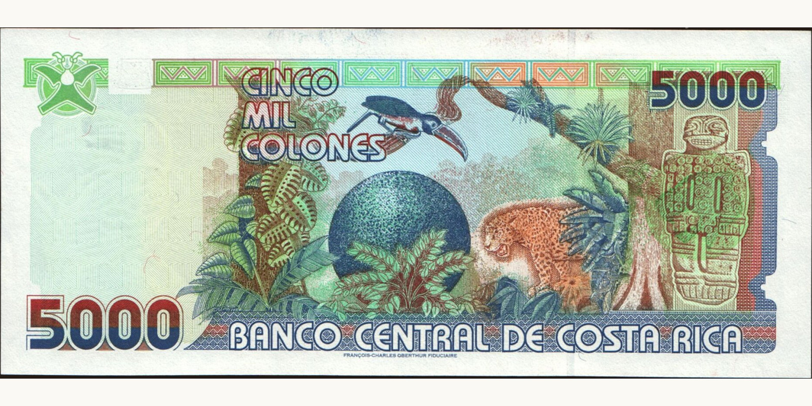 5000 colones Коста-Рика 2005 — Оборотная сторона