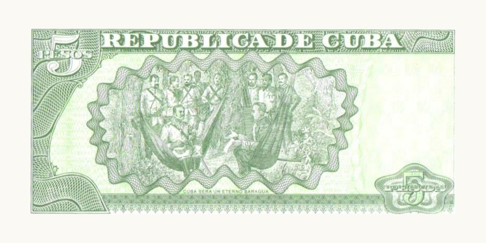 5 peesot Cuba 2006 — Back side