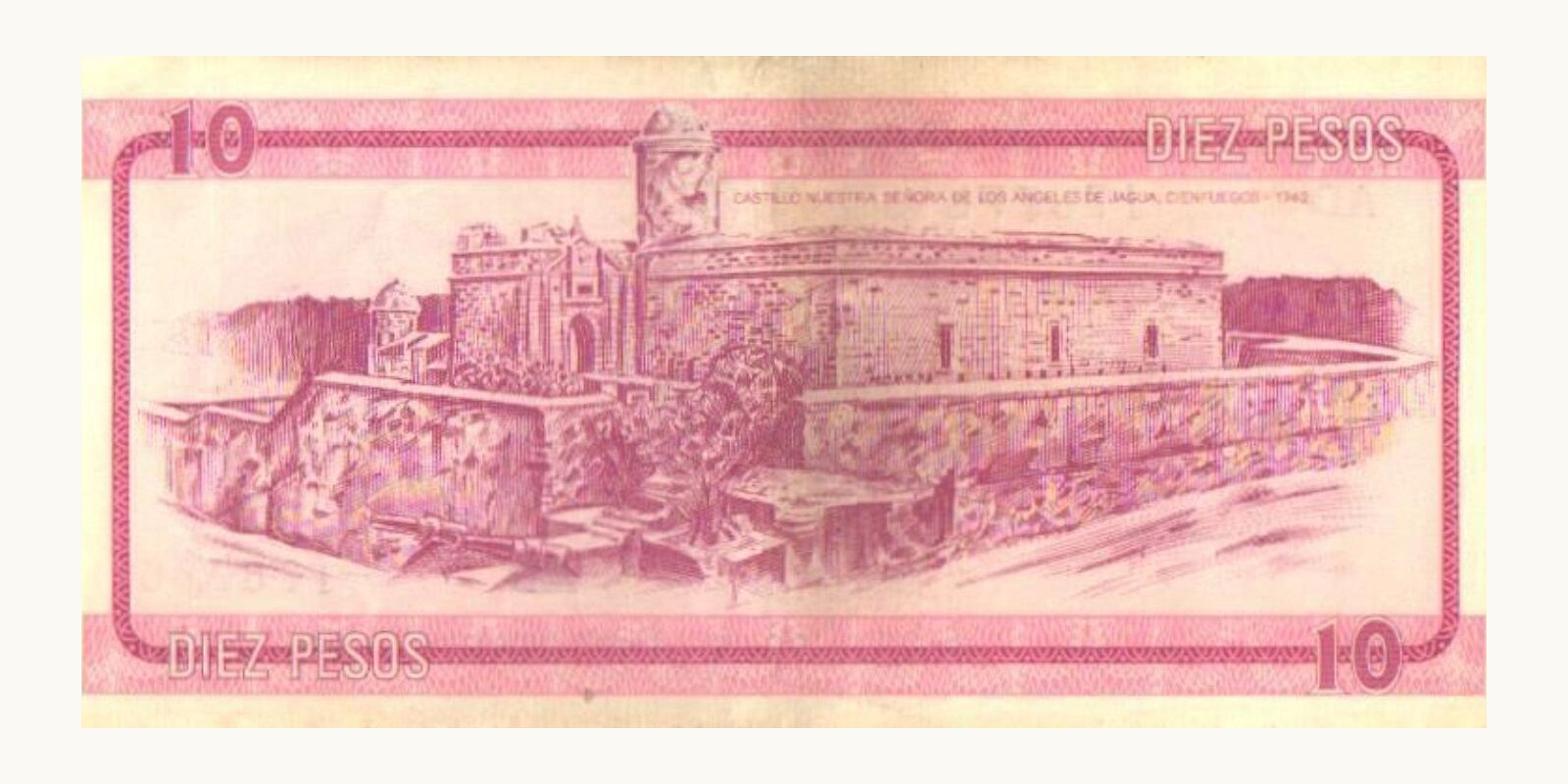 10 peesot Cuba 1985 — Back side