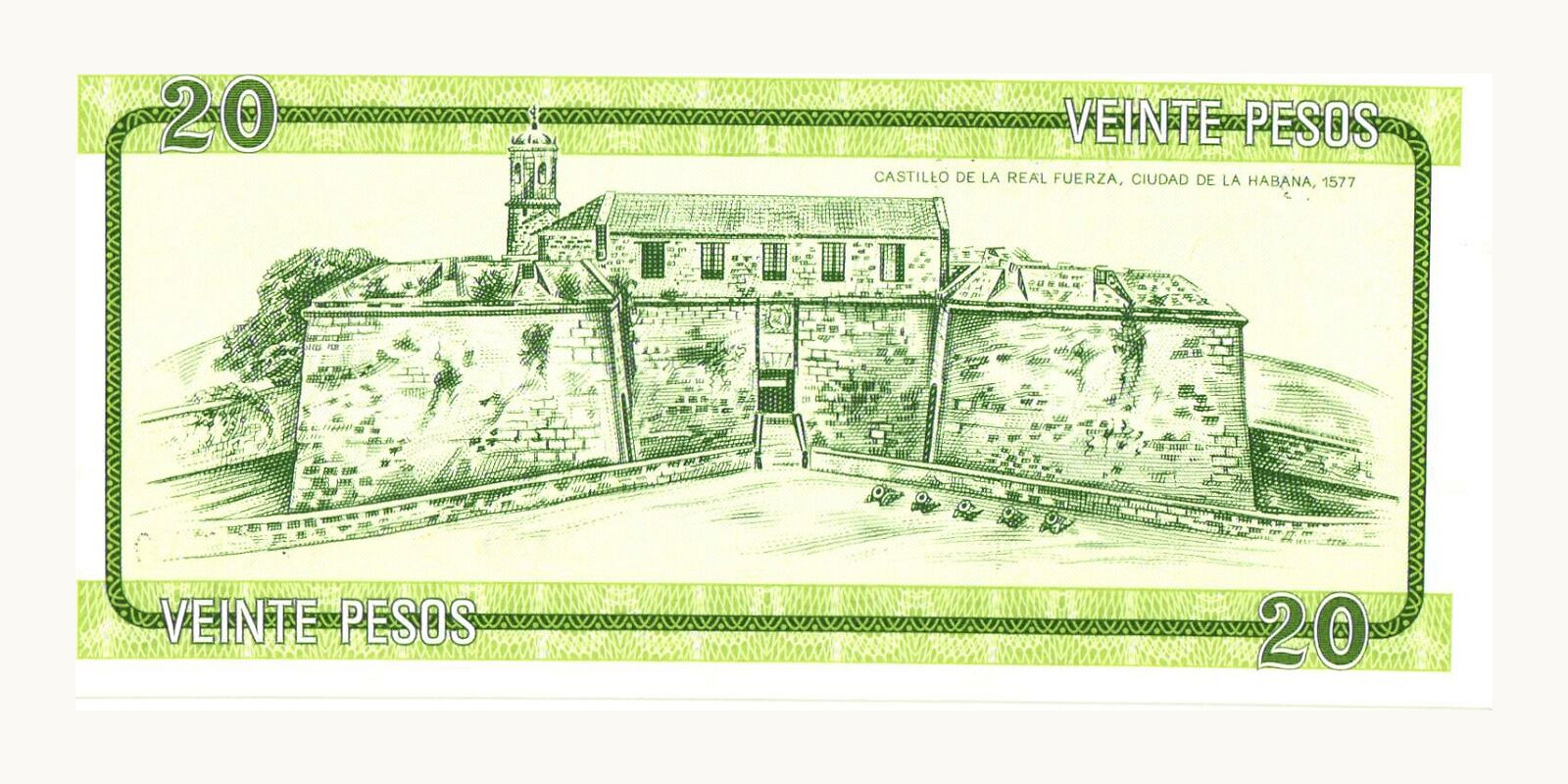 20 pesos Куба 1985 — Оборотная сторона