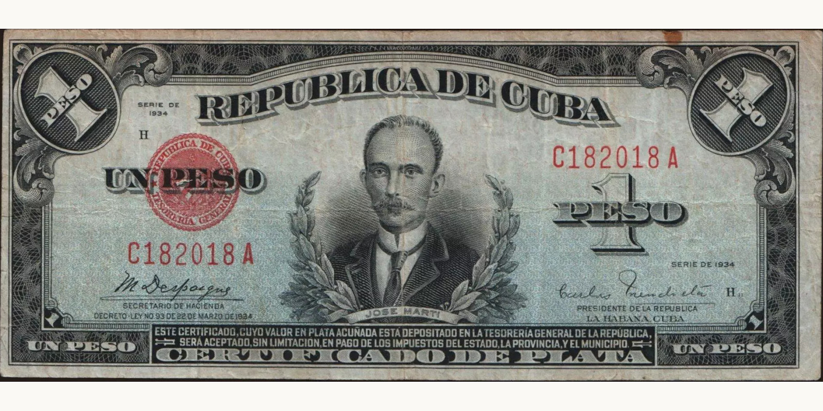1 pesos 1934