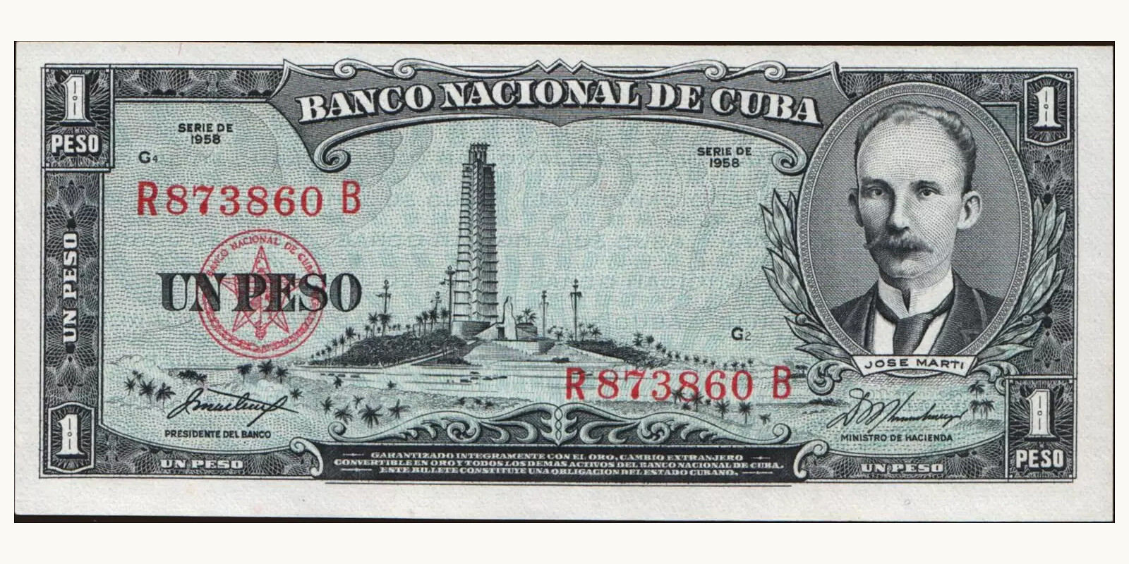 1 pesos 1958