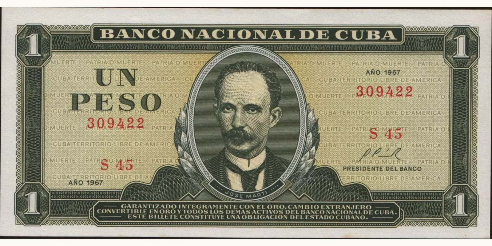 1 pesos 1967