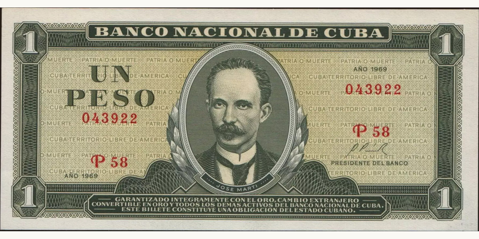 1 pesos 1969