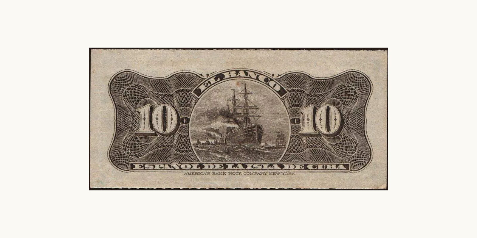 10 centavos Cuba 1897 — Back side