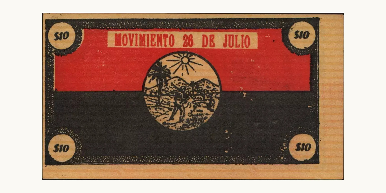 10 pesos Cuba 1953 — Back side
