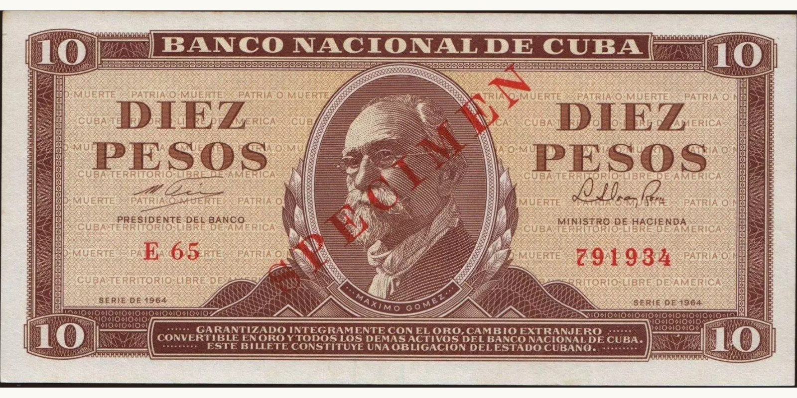 10 pesos 1964