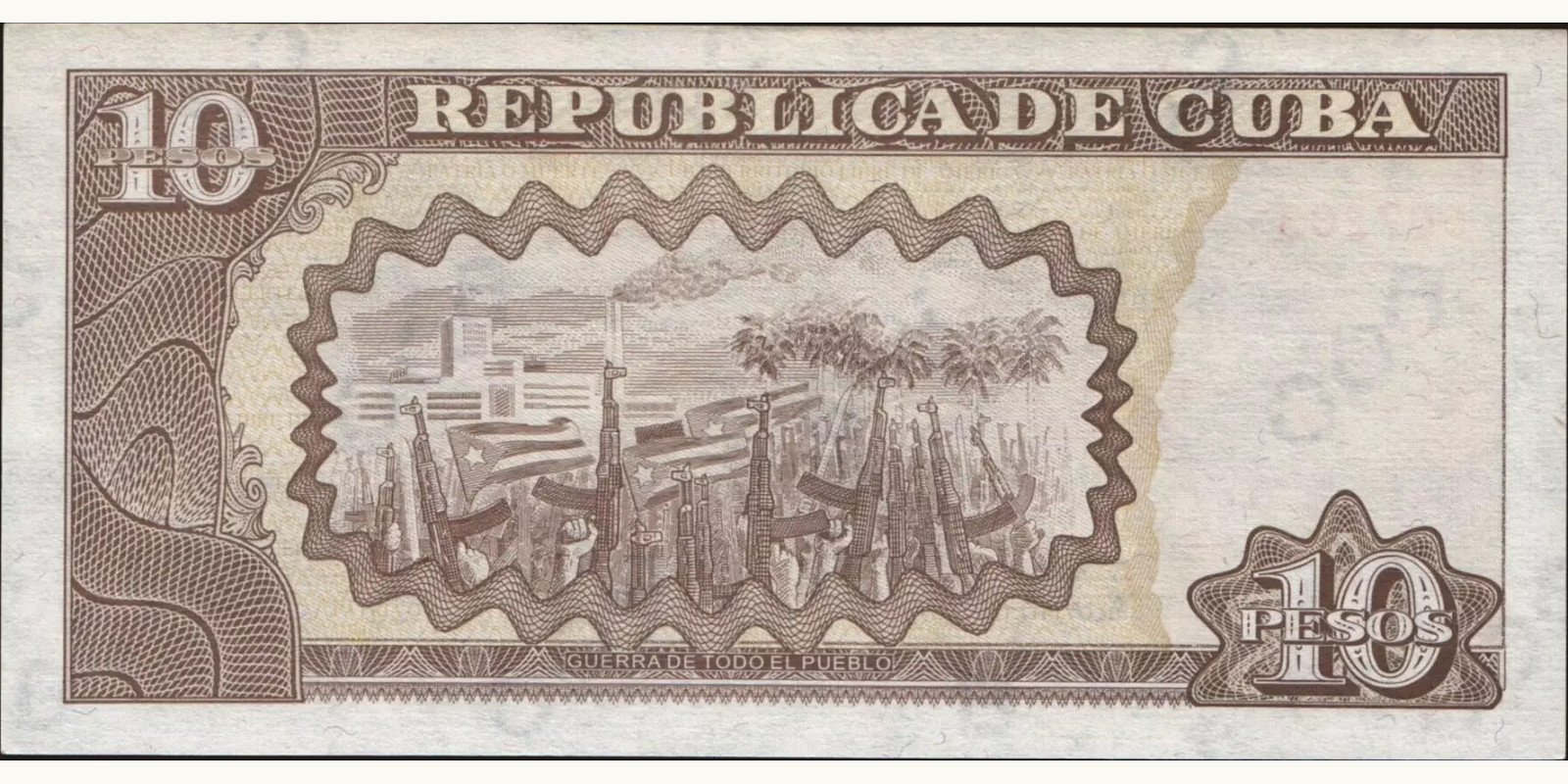 10 pesos Cuba 2001 — Back side