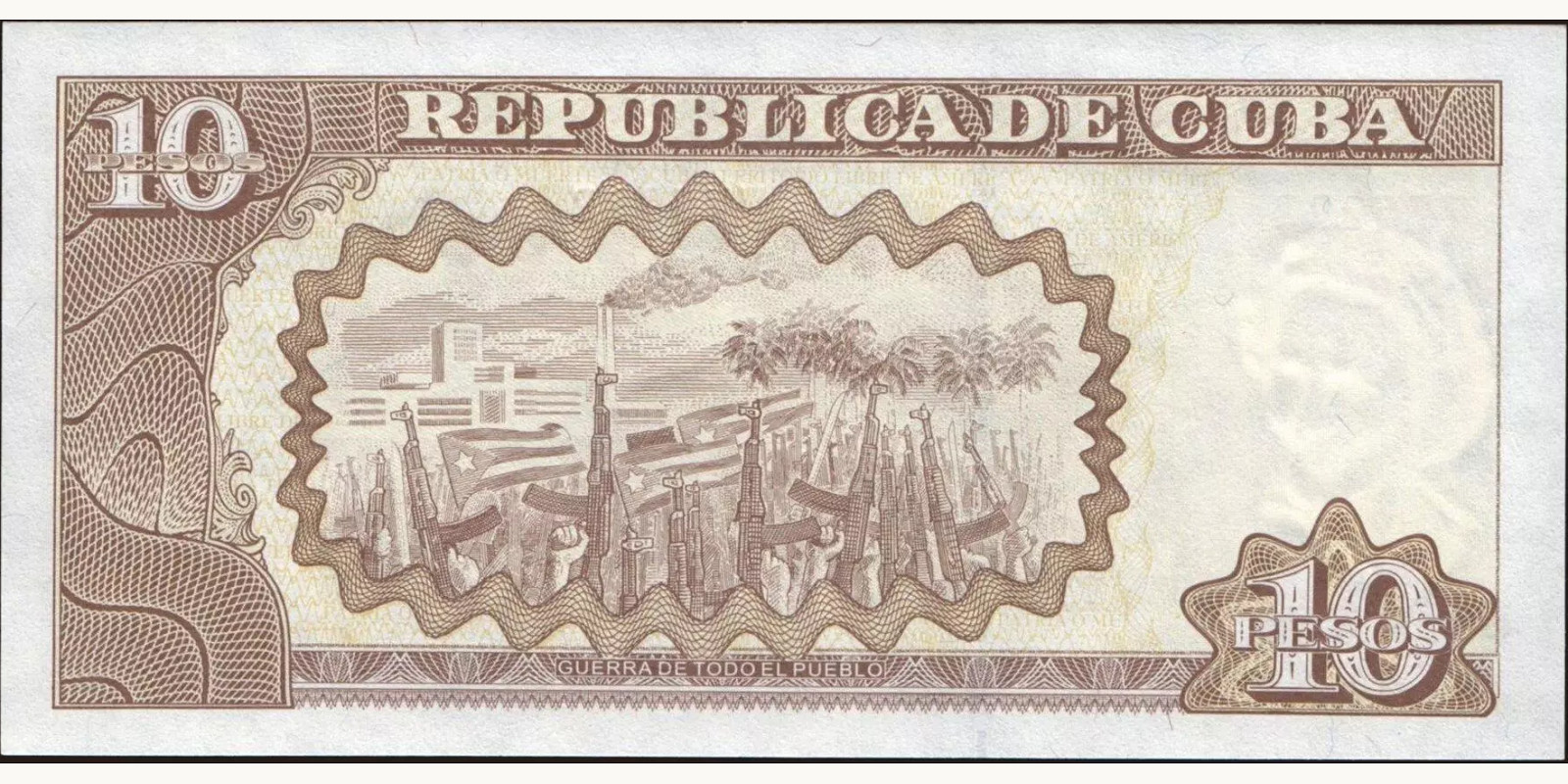 10 pesos Cuba 2008 — Back side