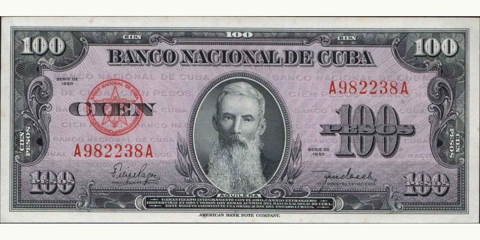 100 pesos 1950