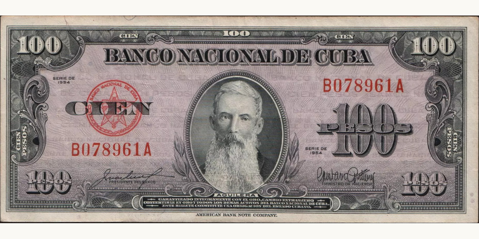 100 pesos 1954