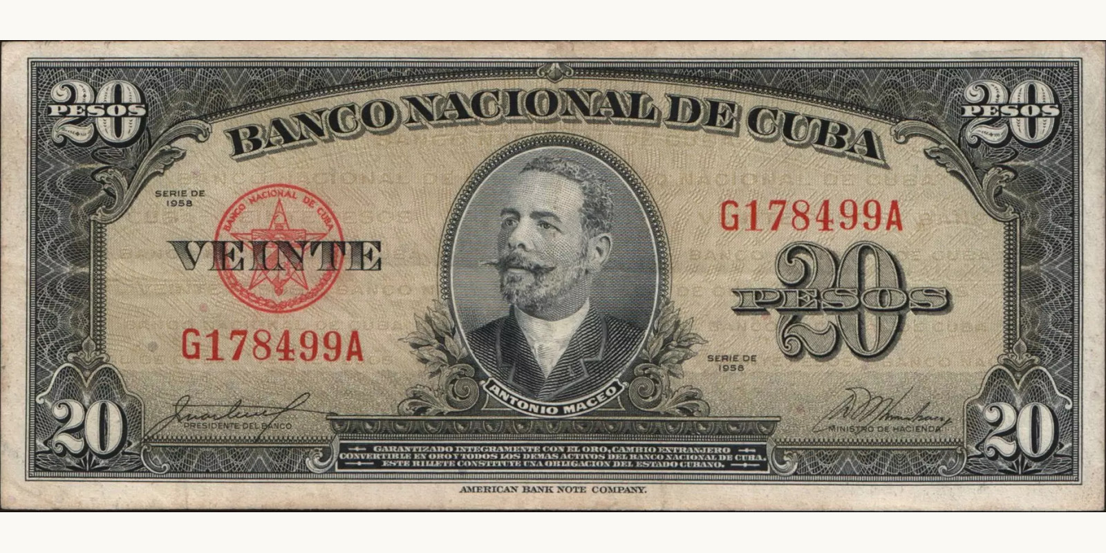 20 pesos 1958
