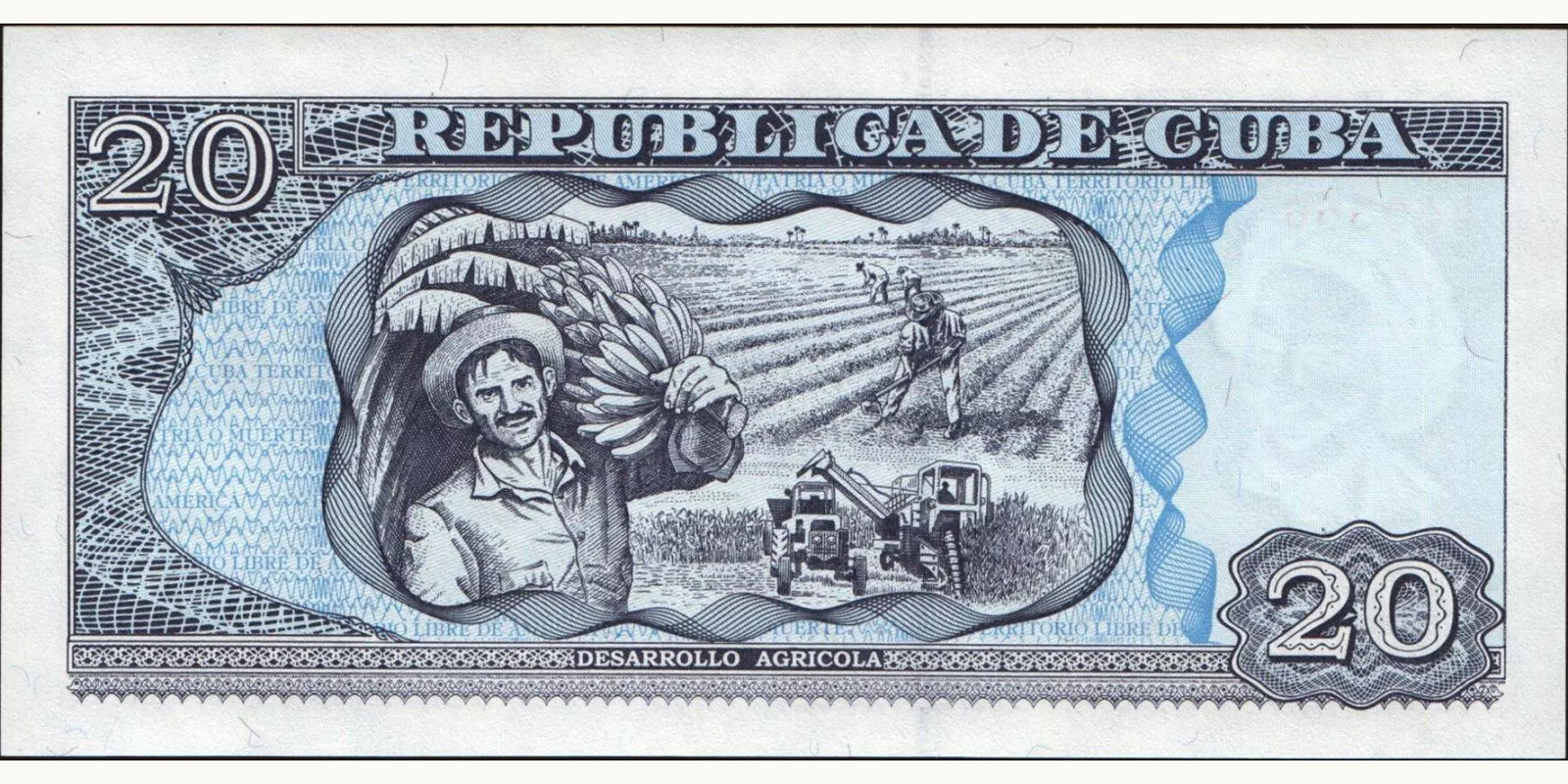 20 pesos Куба 1998 — Оборотная сторона
