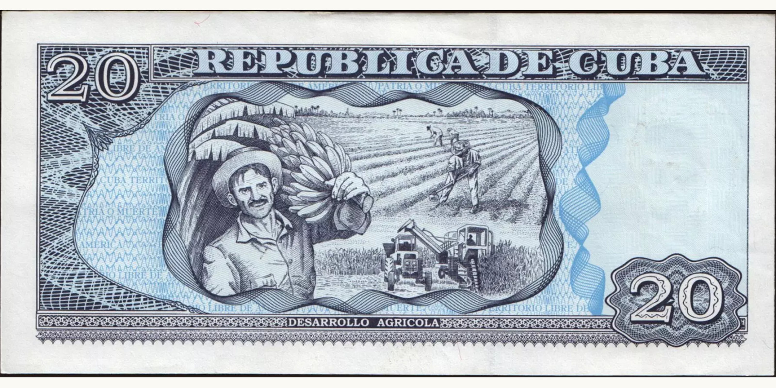 20 pesos Куба 2002 — Оборотная сторона