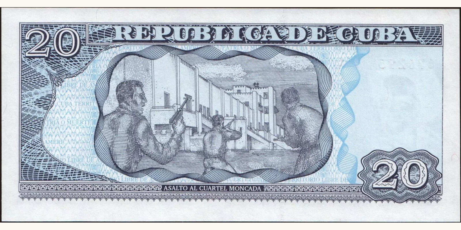 20 pesos Куба 2003 — Оборотная сторона