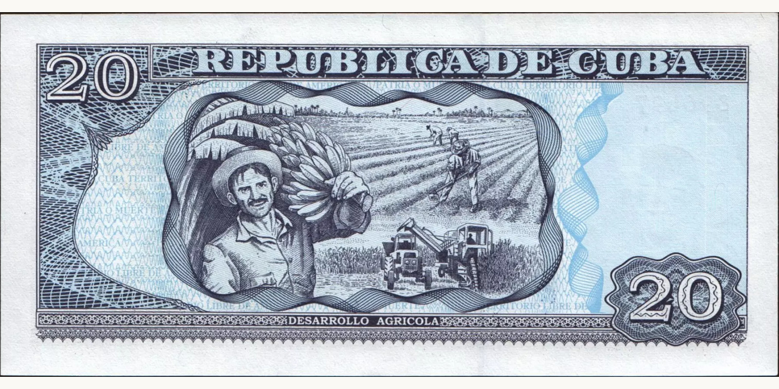 20 pesos Куба 2004 — Оборотная сторона