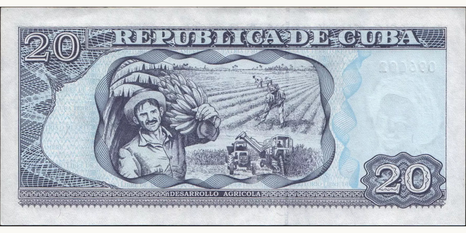 20 pesos Куба 2007 — Оборотная сторона