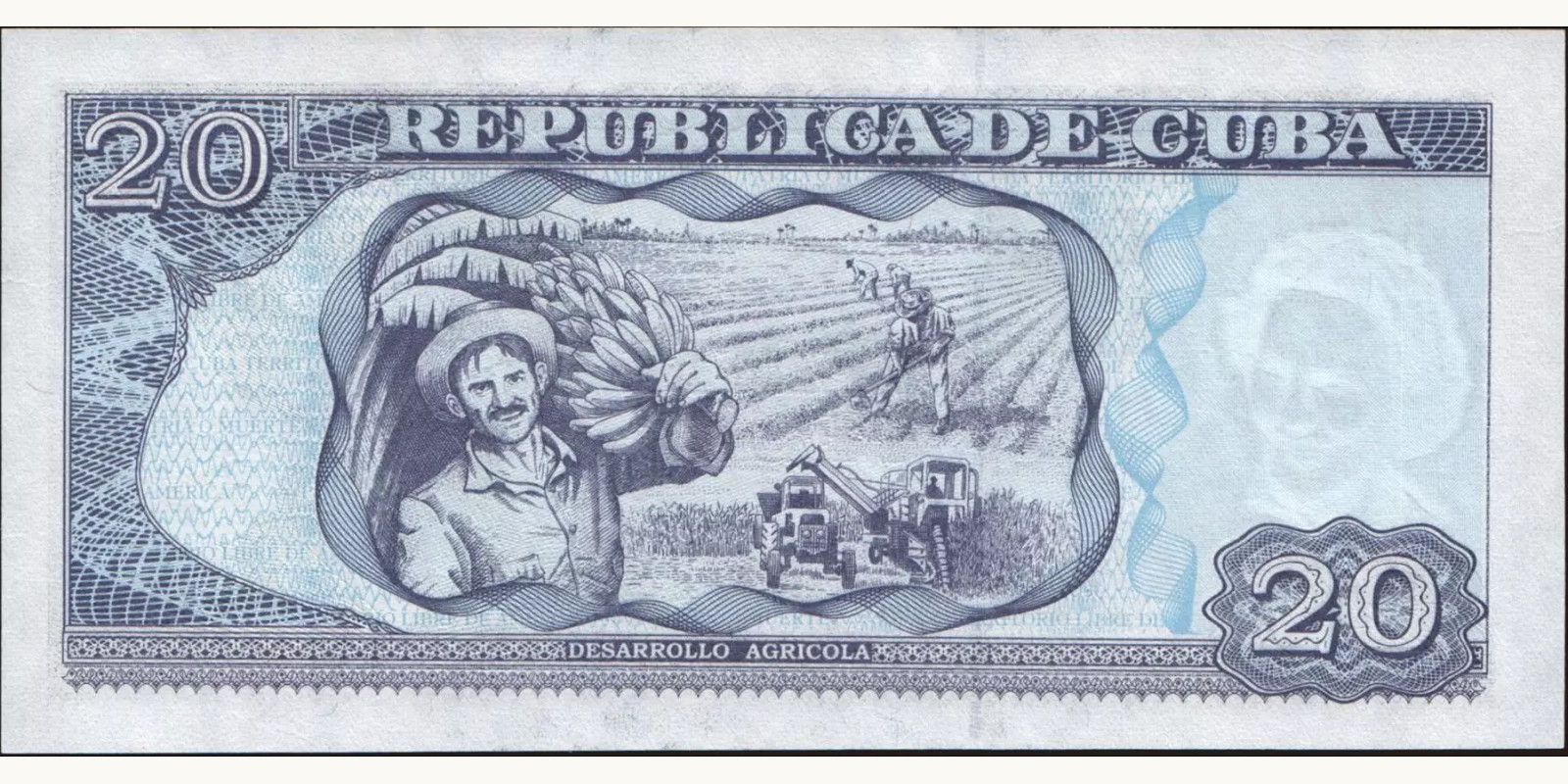20 pesos Куба 2008 — Оборотная сторона
