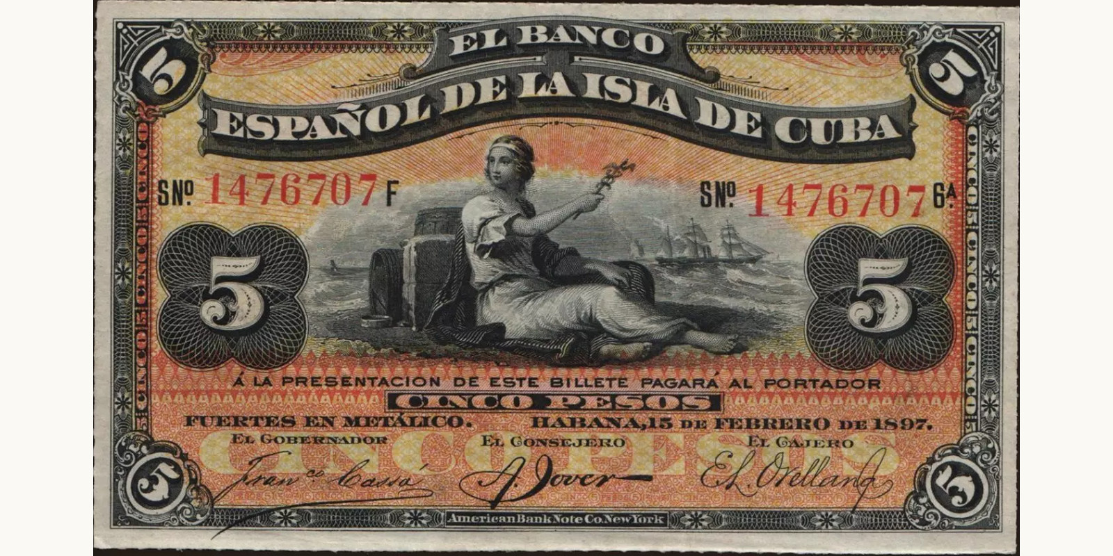 5 pesos 1897