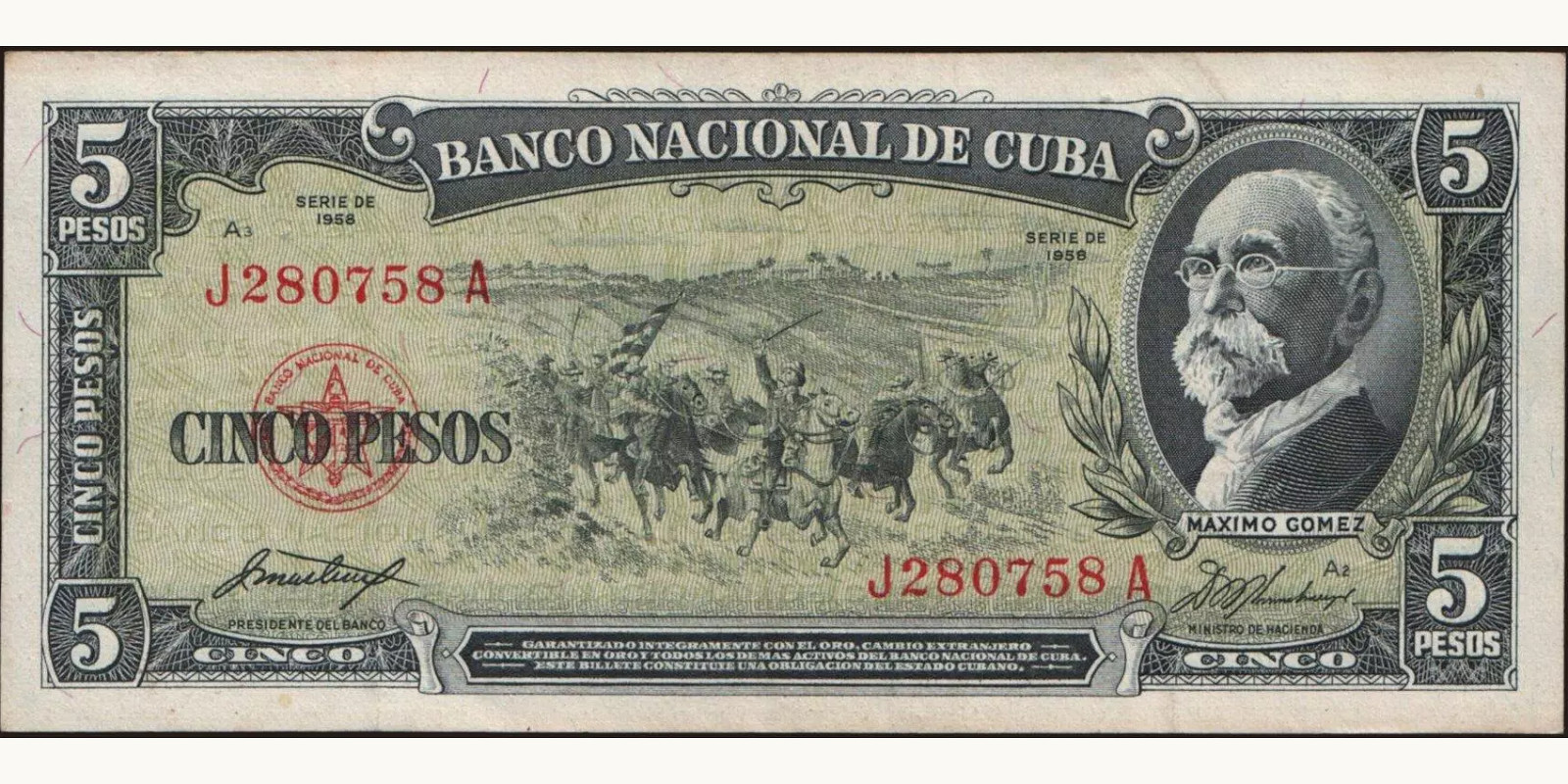 5 pesos 1958