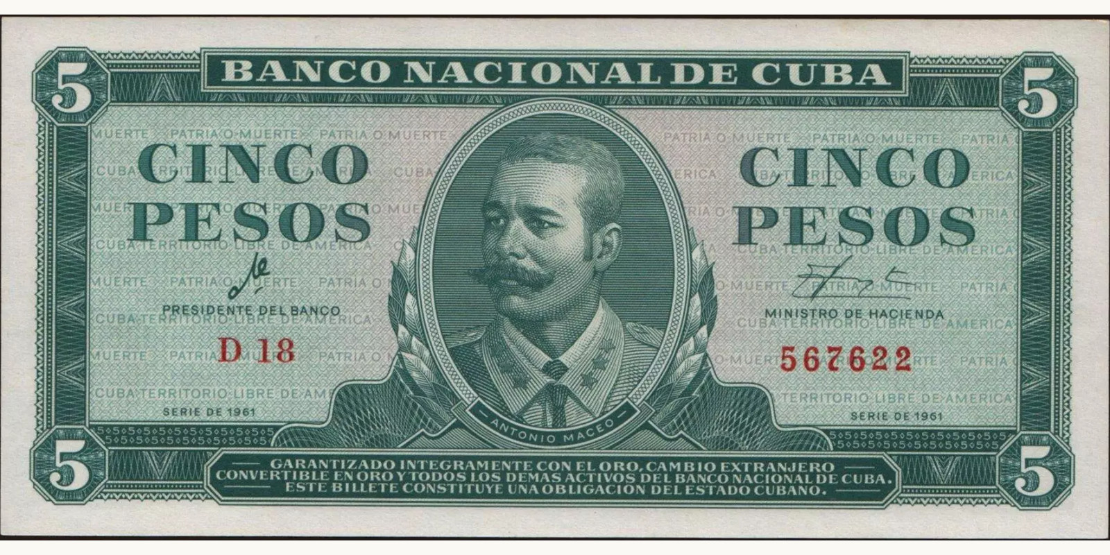 5 pesos 1961