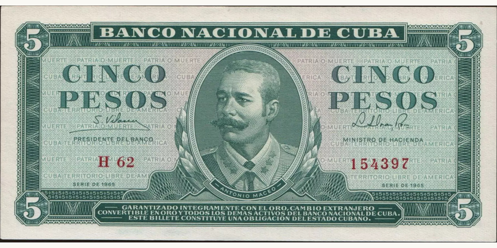 5 pesos 1965