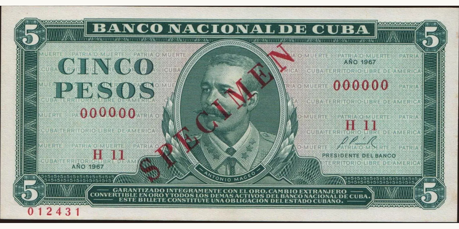 5 pesos 1967