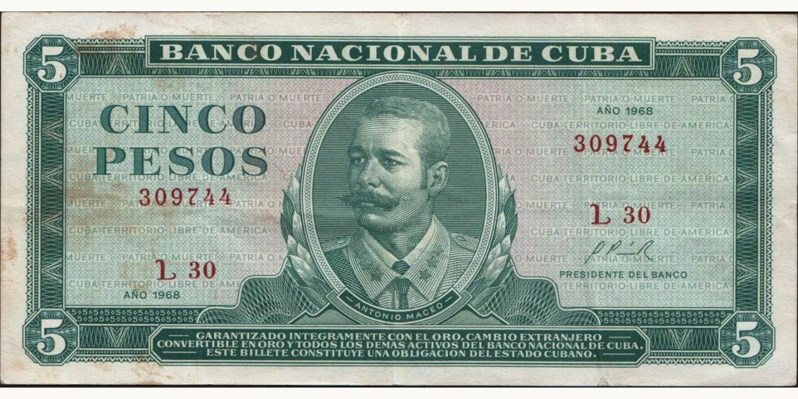 5 pesos 1968