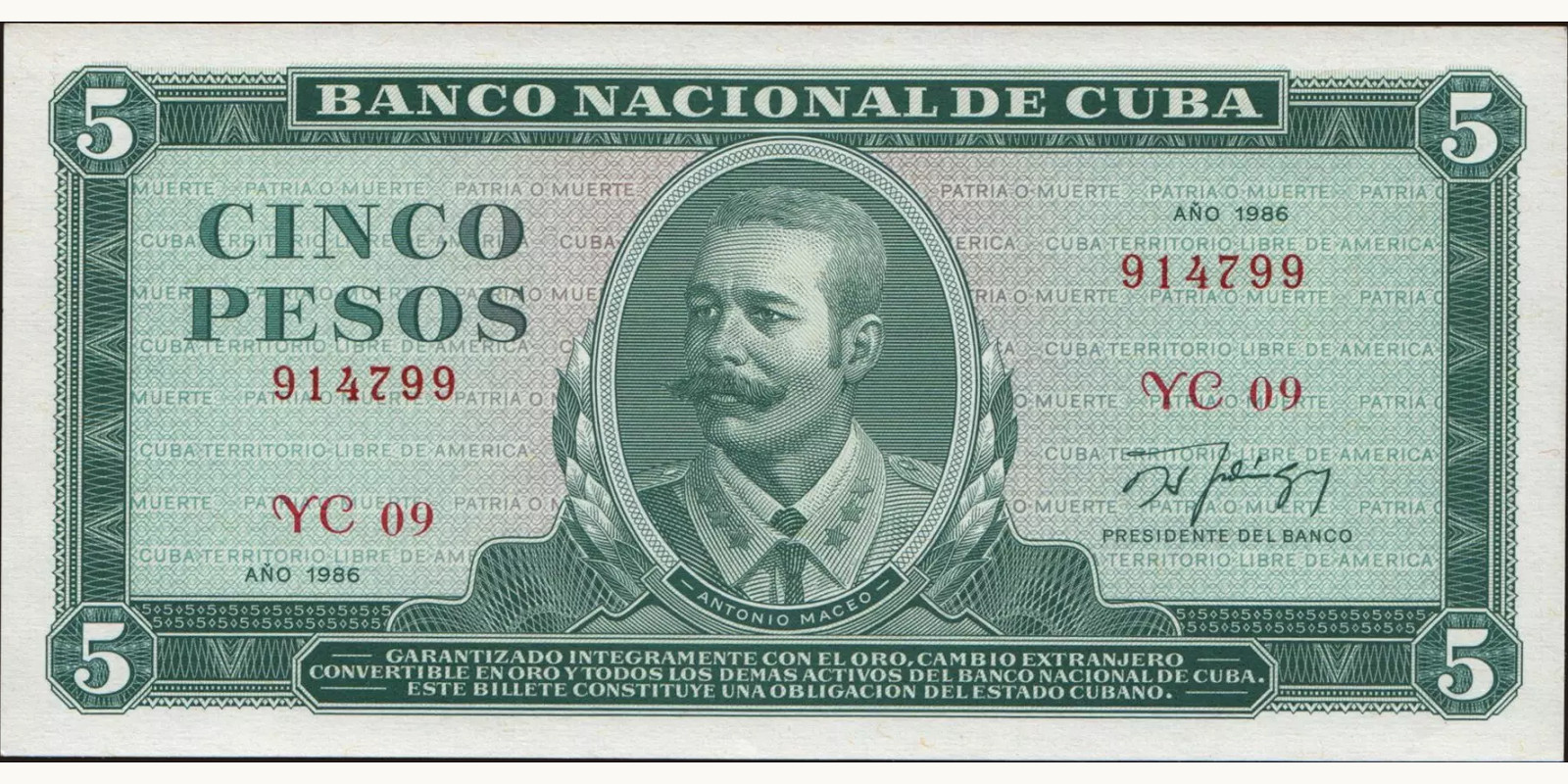 5 pesos 1986