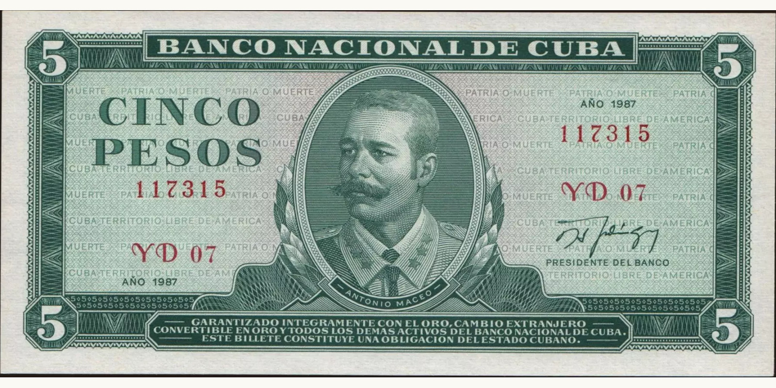 5 pesos 1987