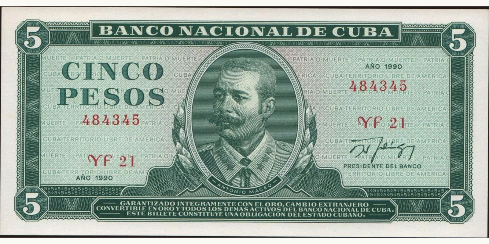 5 pesos 1990