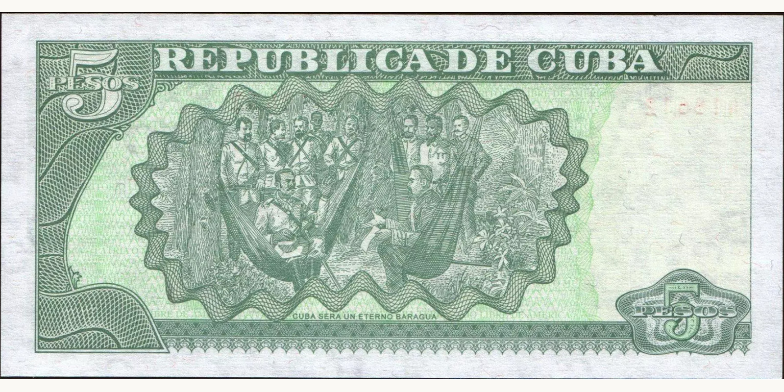 5 pesos Куба 2002 — Оборотная сторона