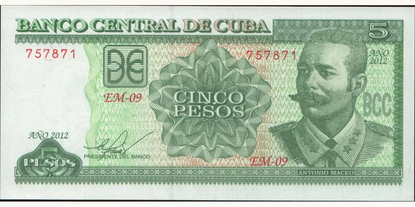 5 pesos 2012
