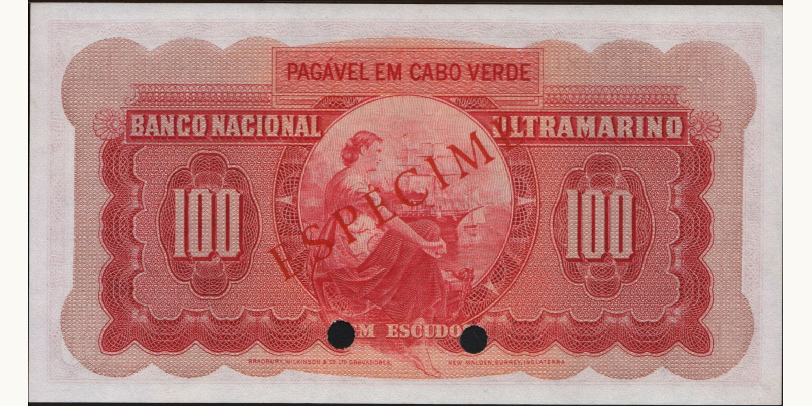 100 escudos Cabo Verde 1958 — Back side