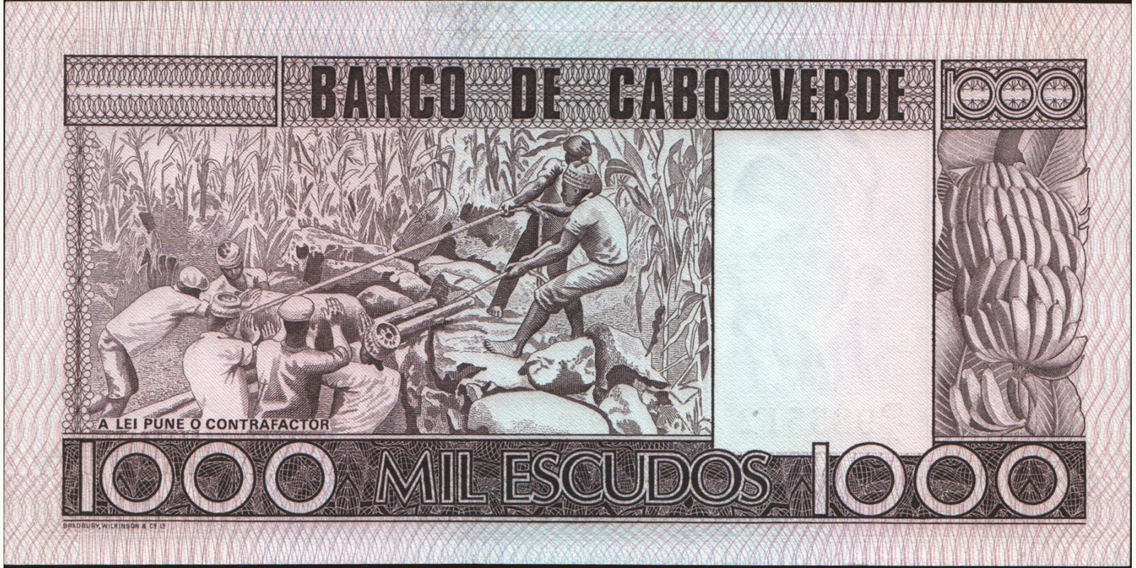 1000 escudos Cabo Verde 1977 — Back side