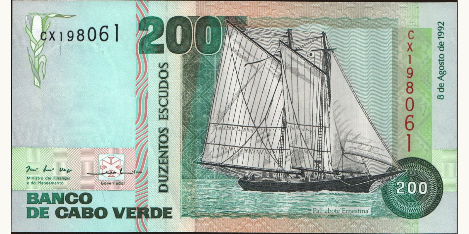 200 escudos Cabo Verde 1992 — Front side