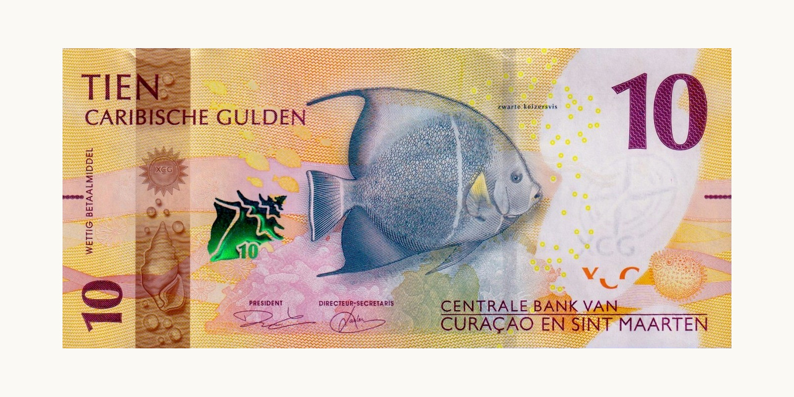 10 Gulden Кюрасао 2025 — Лицевая сторона