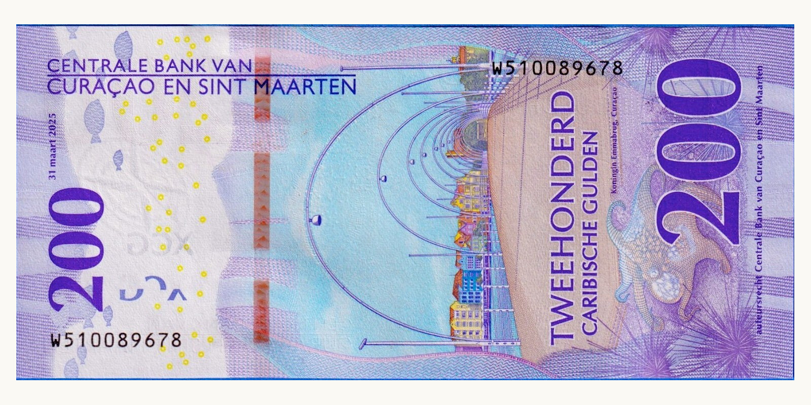 200 Gulden Кюрасао 2025 — Оборотная сторона