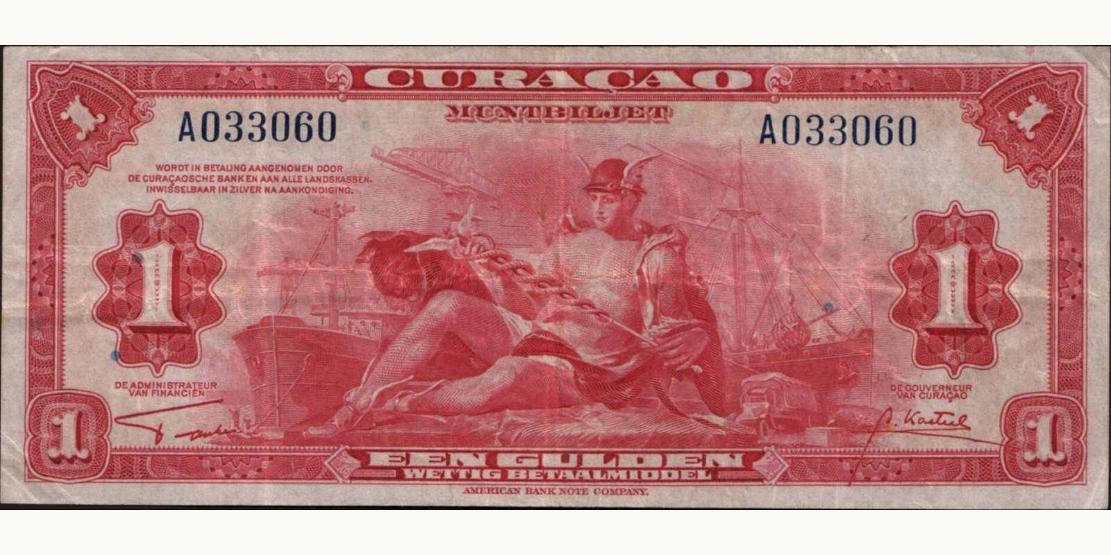 1 gulden Кюрасао 1942 — Лицевая сторона