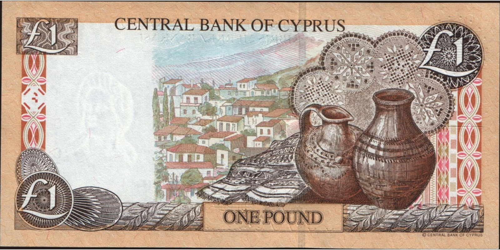 1 pounds Cyprus 1998 — Back side