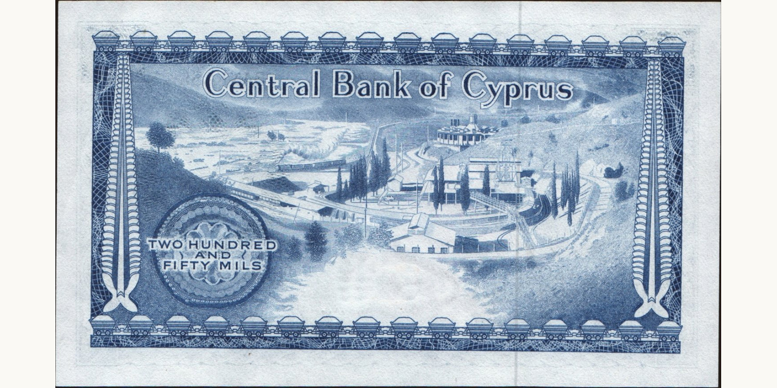 250 mils Cyprus 1974 — Back side
